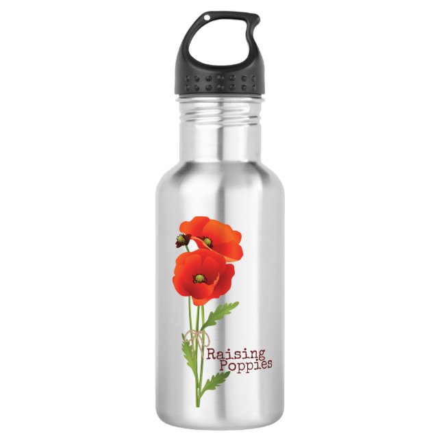 Raising Poppies Water Bottle (Front)