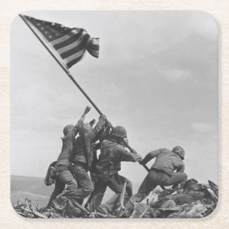 Raising the Flag on Iwo Jima Square Paper Coaster