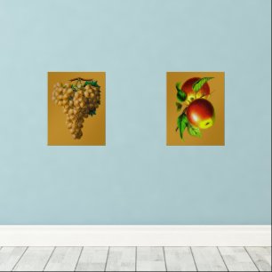 Raisins et pommes d'art mural de fruits