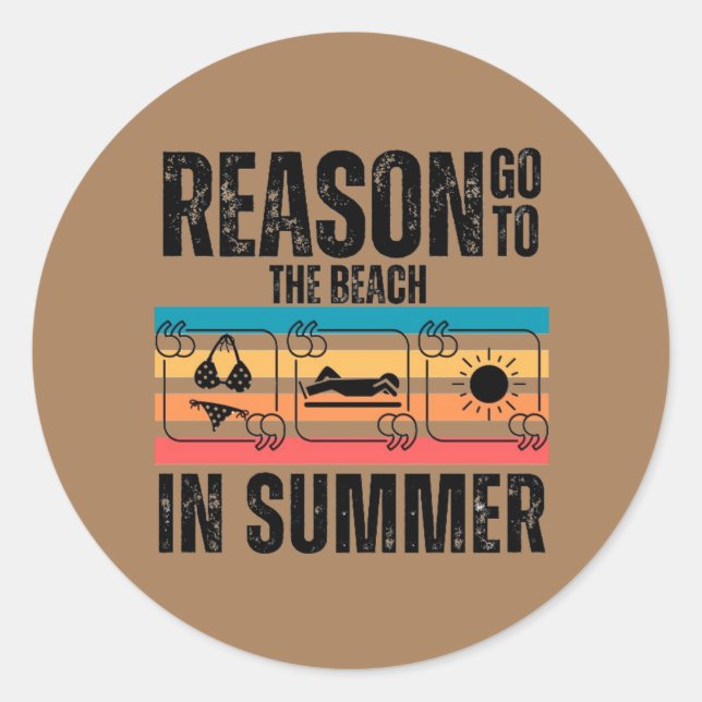 Raison aller à la plage en été Sticker (Devant)