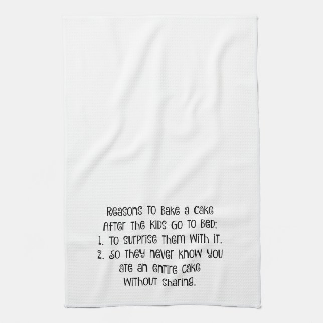 Raisons de faire un gâteau - serviette de cuisine (Vertical)