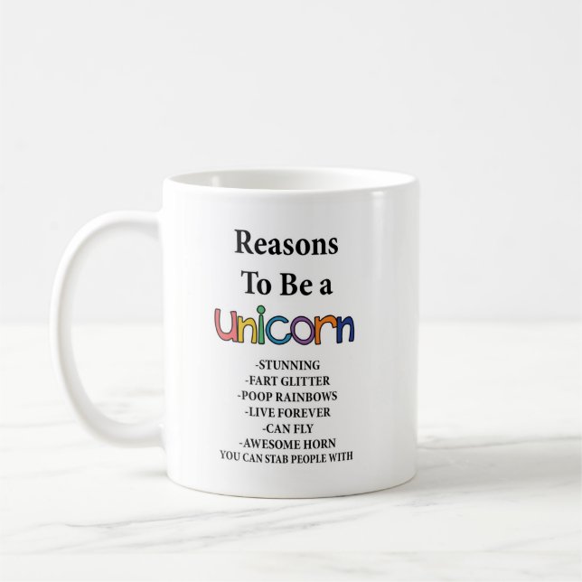 Raisons d'être une tasse de licorne avec la (Gauche)