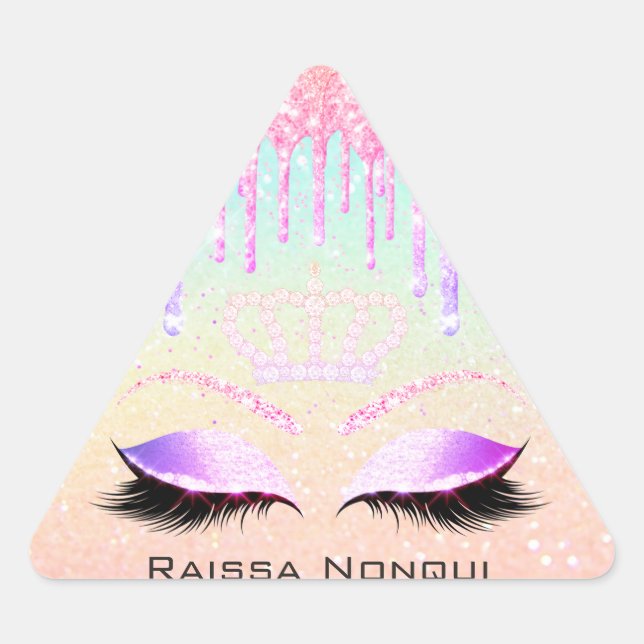Raissa Crown 16th 15th Bridal Holographic1 Triangle Sticker (Front)