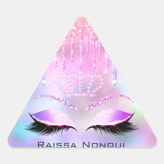 Raissa Crown 16th 15th Bridal Holographic7 Triangle Sticker (Front)