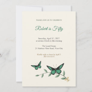 Rajah Brooke Birdwing 50th Birthday Invitation