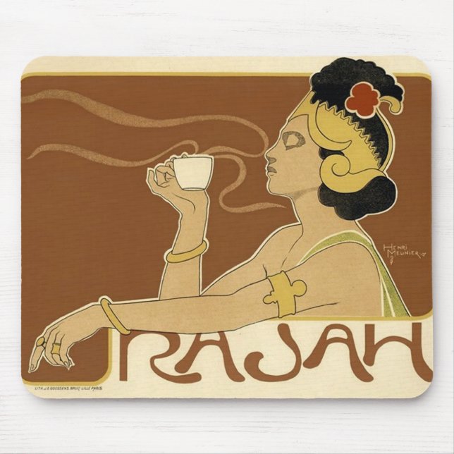 Rajah Vintage Coffee Ad Mouse Pad (Front)