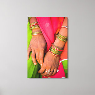 Rajasthan Close-up of Woman's Hands Canvas Print