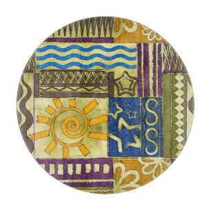 Rajasthan Indian, Patchwork Carpet Texture. Cutting Board