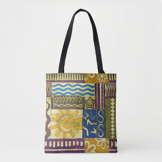 Rajasthan Indian, Patchwork Carpet Texture. Tote Bag (Front)