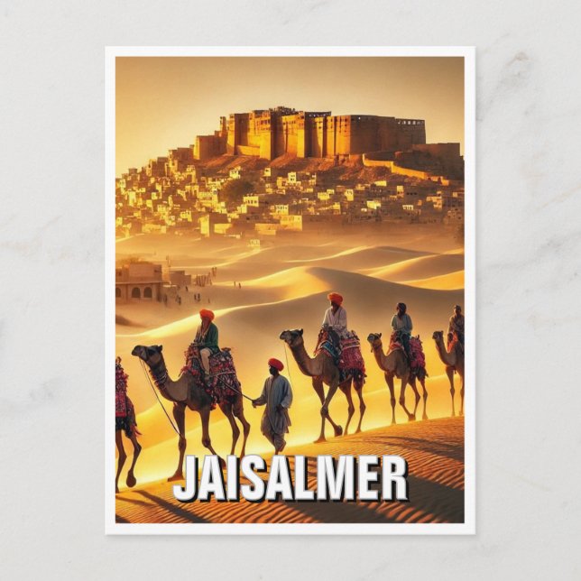 Rajasthan Thar Desert Jaisalmer India Travel Postcard (Front)