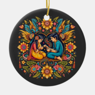 Rakhi Love Ceramic Ornament