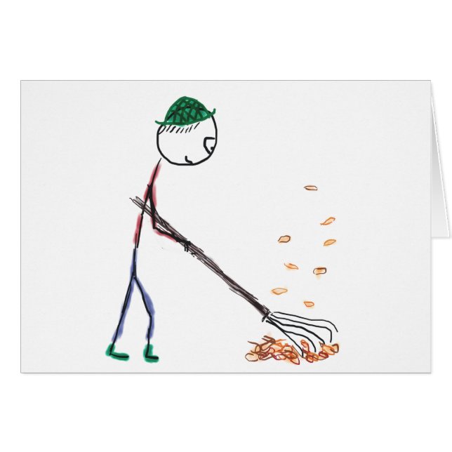 Raking Autumn Leaves (Front Horizontal)