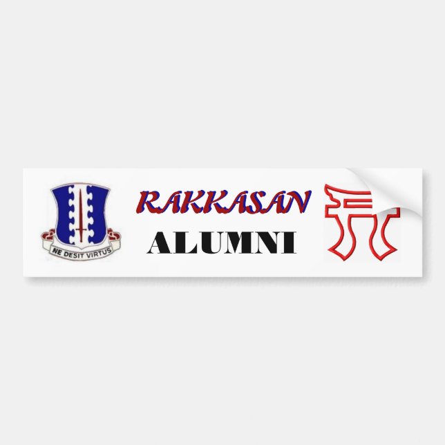 RAKKASAN 187th Alumni  Bumper Sticker (Front)