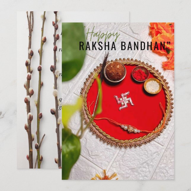 Raksha Bandhan card (Front/Back)