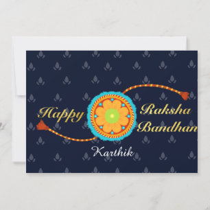 Raksha bandhan card with name and message, Rakhi