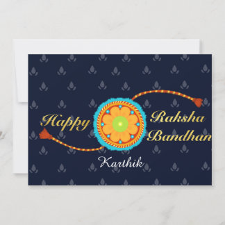 Raksha bandhan card with name and message, Rakhi
