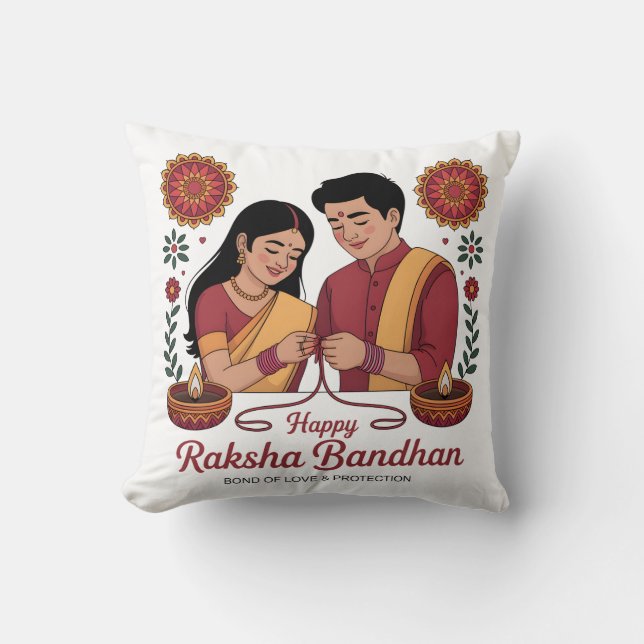 Raksha Bandhan Throw Pillow (Front)
