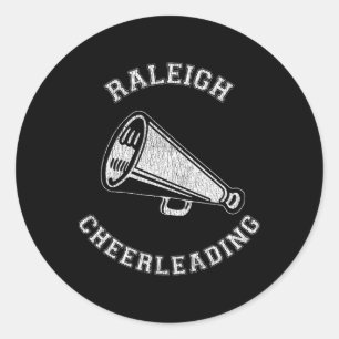Raleigh Cheer Distressed Retro 90's Cheerleader Classic Round Sticker
