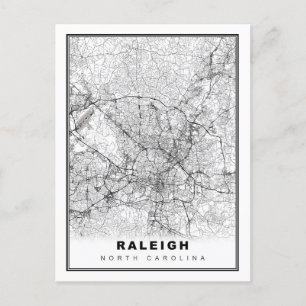 Raleigh Map Postcard