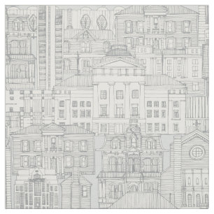 Raleigh NC toile silver Fabric