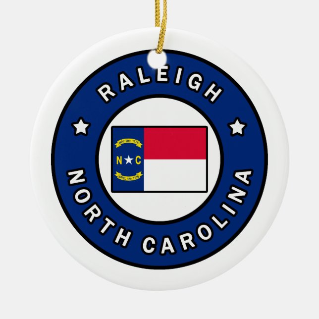 Raleigh North Carolina Ceramic Ornament (Front)