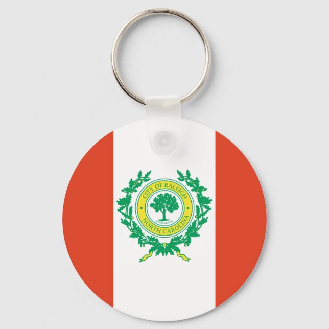 Raleigh, North Carolina Flag Keychain (Front)