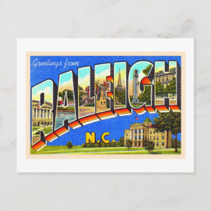 Raleigh North Carolina NC Large Letter Postcard