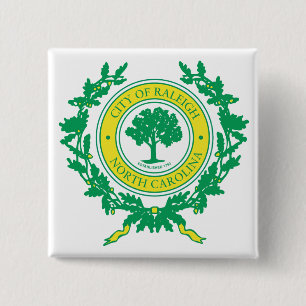 Raleigh, North Carolina Seal 2 Inch Square Button