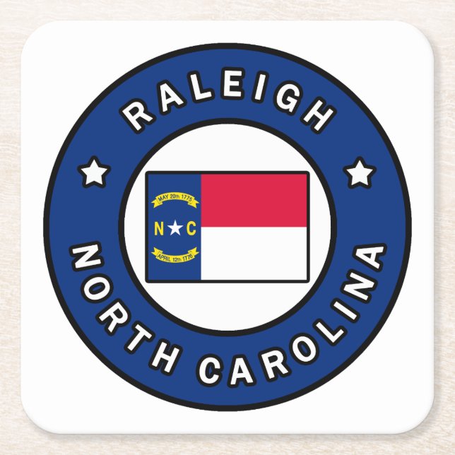 Raleigh North Carolina Square Paper Coaster (Front)