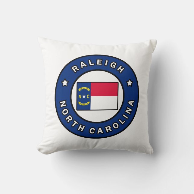 Raleigh North Carolina Throw Pillow (Front)