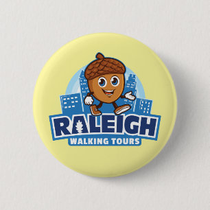 Raleigh Walking Tours Cute Acorn 2 Inch Round Button