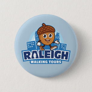 Raleigh Walking Tours Cute Acorn Button