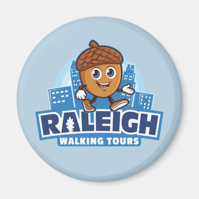 Raleigh Walking Tours Cute Acorn Magnet (Front)