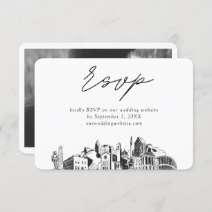 Raleigh Wedding Minimalist Sketch RSVP Enclosure Card