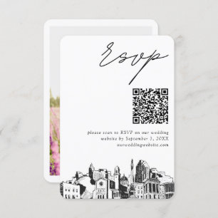 Raleigh Wedding Modern RSVP QR Code Enclosure Card