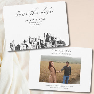 Raleigh Wedding Modern Save the Date Invitation