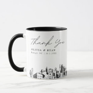 Raleigh Wedding Simple Custom Coffee Mug