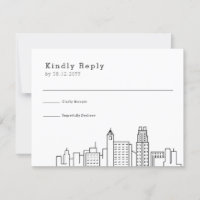 Raleigh Wedding | Stylized Skyline RSVP