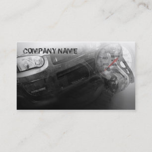 rally car face in front business card