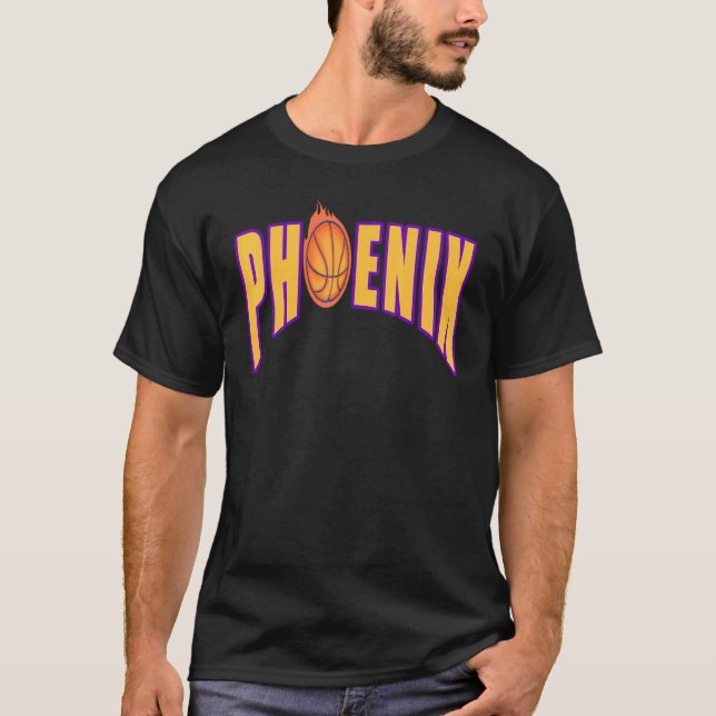 Rally In The Valley Phoenix Flaming Basketball Cha T-Shirt (Front)