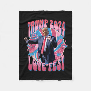 Rally Love Fest Dancing Retro Groovy Funny Lovefes Fleece Blanket