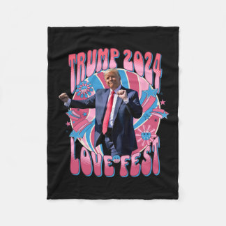 Rally Love Fest Dancing Retro Groovy Funny Lovefes Fleece Blanket