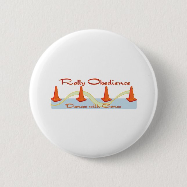 Rally Obedience, Dances with Cones 2 Inch Round Button (Front)
