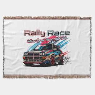 RALLY RACE VINTAGE - WHEN SPEED MEET WILD SIDE! THROW BLANKET