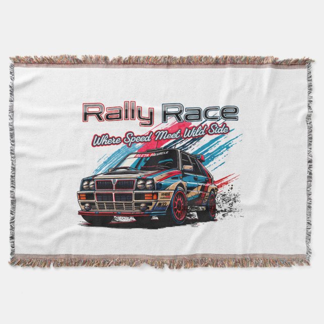 RALLY RACE VINTAGE - WHEN SPEED MEET WILD SIDE! THROW BLANKET (Front)