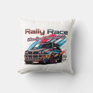 RALLY RACE VINTAGE - WHEN SPEED MEET WILD SIDE! THROW PILLOW