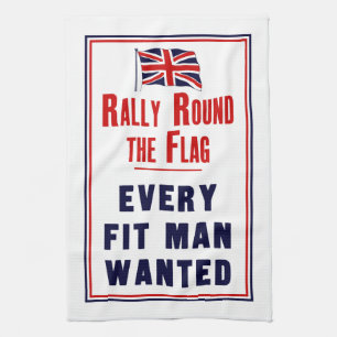 Rally Round The Flag ~ Every Fit Man Wanted Kitchen Towel