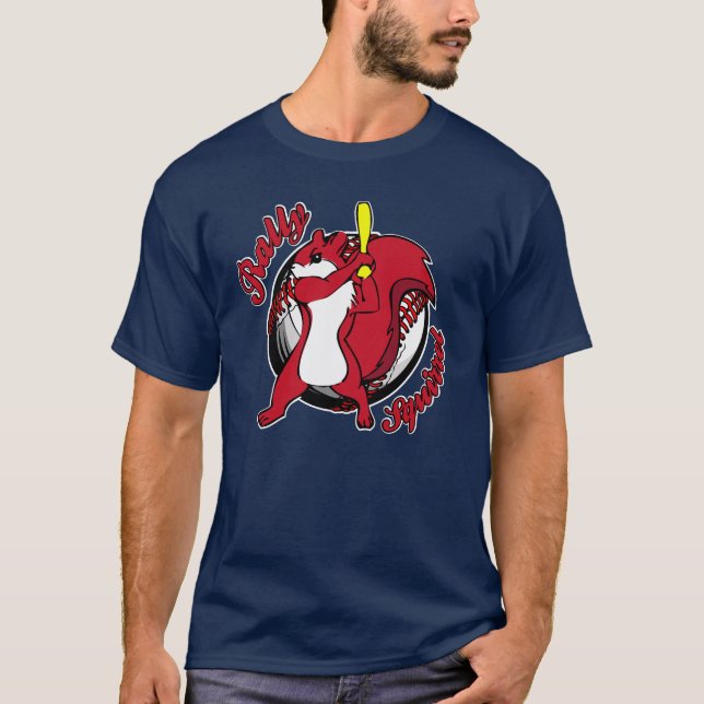 Rally Squirrel - Mens Blue T-Shirt (Front)