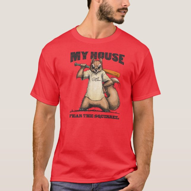Rally Squirrel Red T-shirt  Fear The Squirrel (Front)