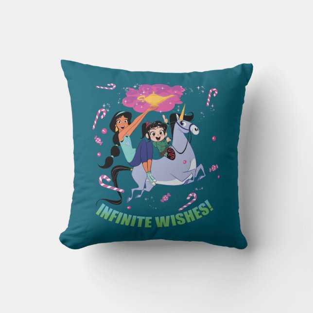 Ralph Breaks the Internet | Jasmine & Vanellope Throw Pillow (Front)